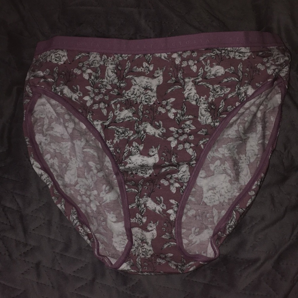 Victoria’s Secret Floral Patterned mauve and White Briefs - Picture 2 of 8